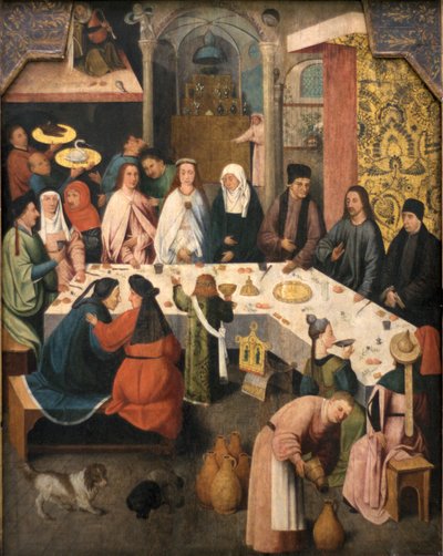 Het bruiloftsfeest in Kana, ca. 1550-1565 door Hieronymus Bosch