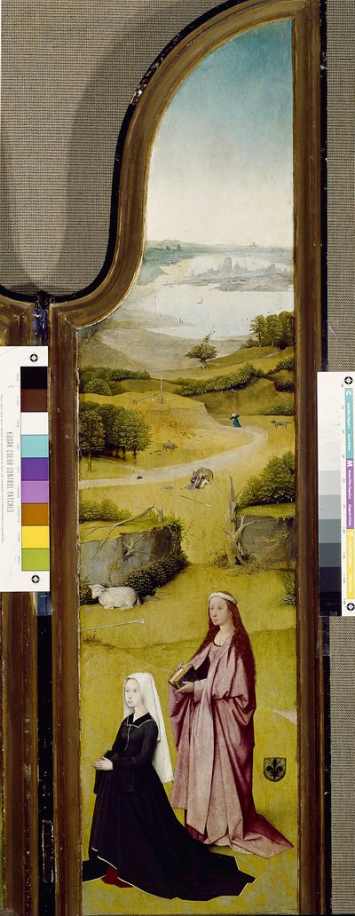 Drieluik van de Epifanie, met Sint Agnes van Rome en schenker door Hieronymus Bosch