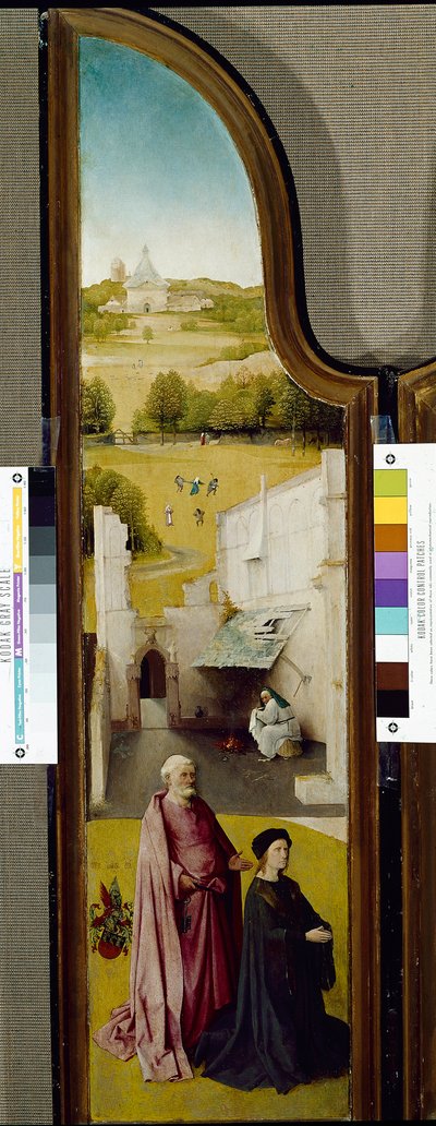 Drieluik van de Openbaring met St. Peter en schenker door Hieronymus Bosch
