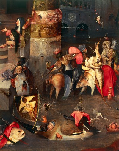 Drieluik van de Verzoeking van St. Antonius (middenpaneel) door Hieronymus Bosch