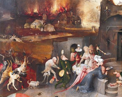 Drieluik van de verzoeking van St. Antonius (middenpaneel) door Hieronymus Bosch