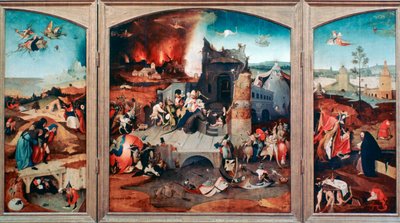Drieluik van de Verzoeking van Sint Antonius, ca 1480-1516 door Hieronymus Bosch