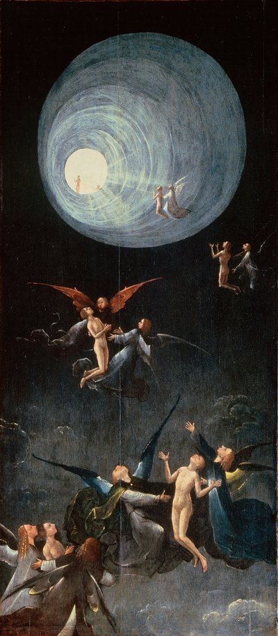 De hemelvaart. Uit: Vier visioenen van het hiernamaals door Hieronymus Bosch