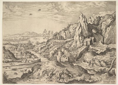 Abraham en Isaak op weg naar het offer, 1558 door Hieronymus Cock