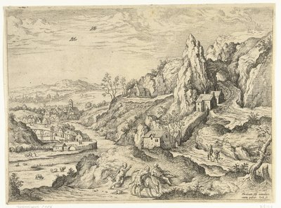 Abraham en Isaak op weg naar de offerplaats door Hieronymus Cock