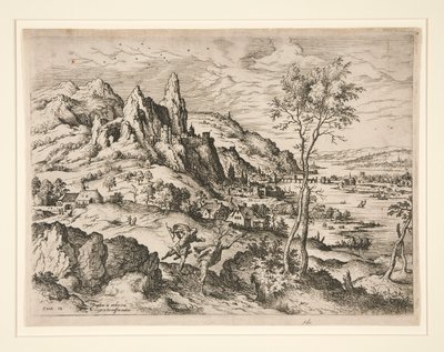 Daphne achtervolgd door Apollo door Hieronymus Cock