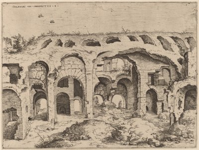 Vierde uitzicht op het Colosseum door Hieronymus Cock