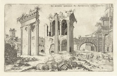 Gezicht op het Forum van Nerva door Hieronymus Cock