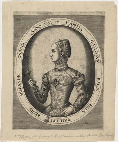 Isabella, derde echtgenote van Filips II van Spanje door Hieronymus Cock