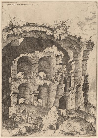 Zevende Uitzicht op het Colosseum door Hieronymus Cock