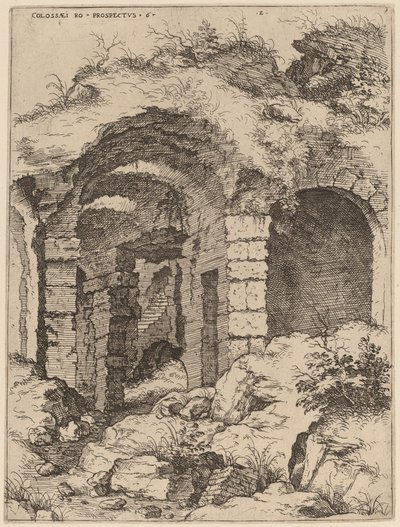 Zesde Uitzicht op het Colosseum door Hieronymus Cock