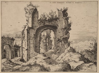 Uitzicht op de Thermen van Caracalla door Hieronymus Cock