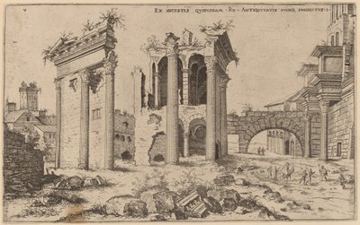 Uitzicht op het Forum van Nerva door Hieronymus Cock