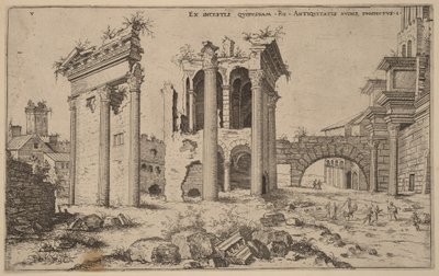 Uitzicht op het Forum van Nerva door Hieronymus Cock