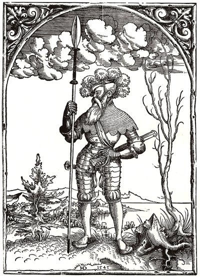 Ridder in oorlogsharnas door Hieronymus Deckinger