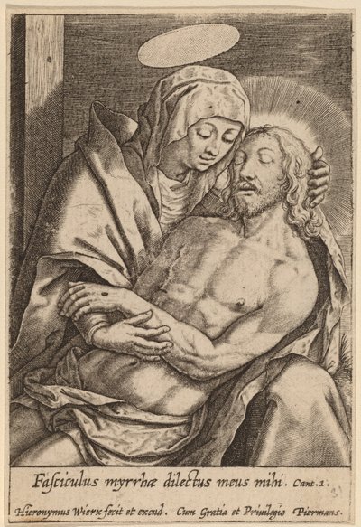 Fasciculus myrrhae dilectus meus mihi door Hieronymus Wierix