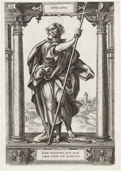 H. Filippus (Christus en de twaalf apostelen, en H. Paulus) door Hieronymus Wierix