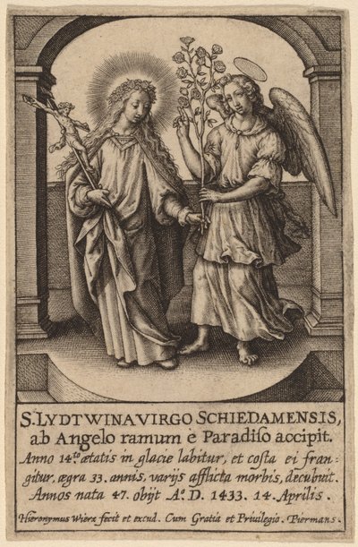 S. Lydtwina Virgo Schiedamensis ... door Hieronymus Wierix