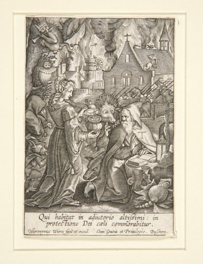 Verleiding van Sint Antonius door Hieronymus Wierix