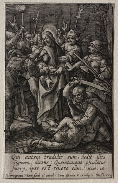 De Passie: Het Verraad van Christus door Hieronymus Wierix
