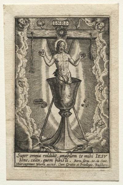 Super omnia reddidit, amabilem... door Hieronymus or Jerome Wierix