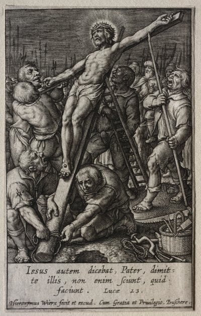 De Passie: Christus wordt gekruisigd door Hieronymus or Jerome Wierix