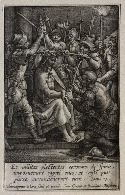 De Passie: De Kroning met Doornen door Hieronymus or Jerome Wierix