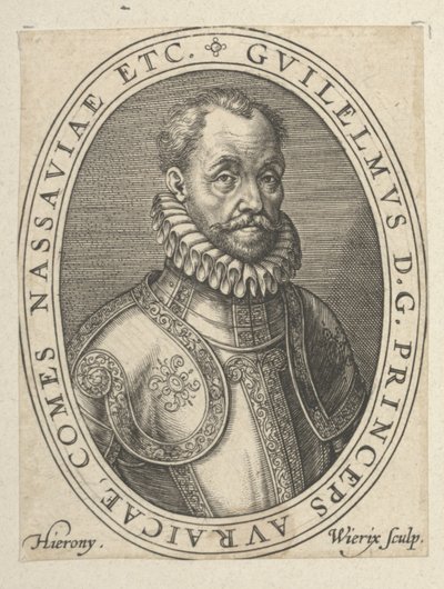 Willem de Zwijger, laat 16e-vroeg 17e eeuw door Hieronymus or Jerome Wierix
