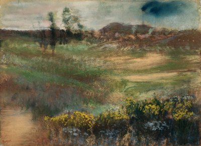Landschap met schoorstenen door Hilaire Germain Edgar Degas