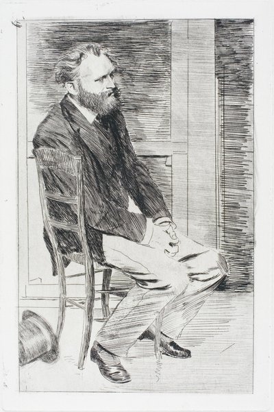 Manet zittend, naar rechts gedraaid door Hilaire Germain Edgar Degas