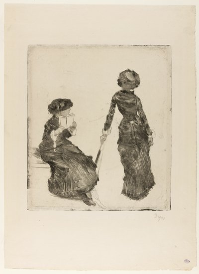 Mary Cassatt in het Louvre: De Etruskische Galerij door Hilaire Germain Edgar Degas