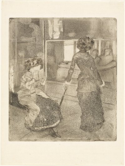 Mary Cassatt in het Louvre: De Etruskische Galerij door Hilaire Germain Edgar Degas