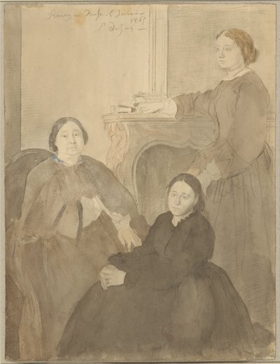 Michel Musson en haar dochters Estelle en Désirée door Hilaire Germain Edgar Degas