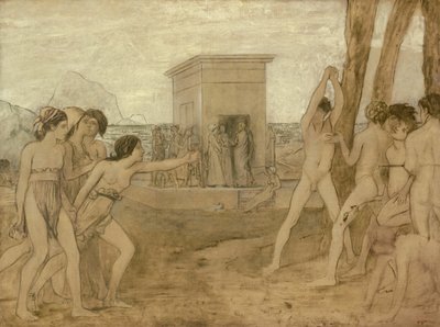 Jonge Spartaanse meisjes dagen jongens uit door Hilaire Germain Edgar Degas