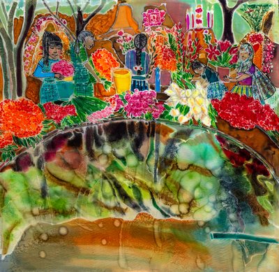 Graven versieren, Dag van de Doden, Oaxaca door Hilary Simon