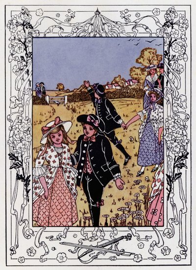 Kom Meisjes en Jongens (kleur litho) door Hilda Broughton