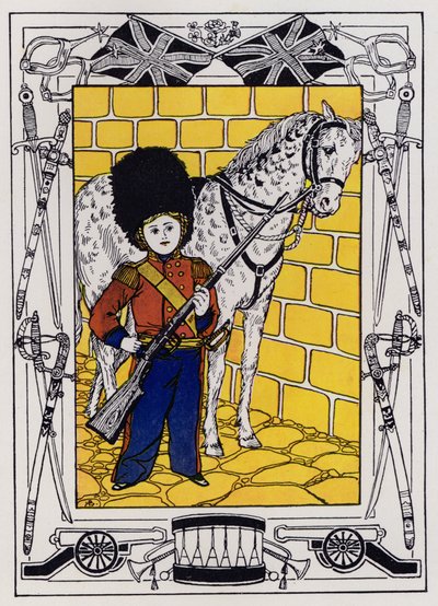 De Jonge Rekruut (kleur litho) door Hilda Broughton
