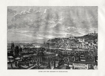 Lyon en de hoogten van Croix-Rousse, Frankrijk, 1879 door Hildibrand