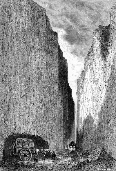 Weg door de Gele Aarde, China, ca. 1890 door Hildibrand