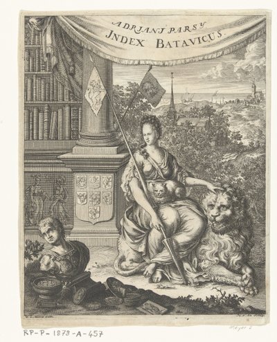 Titelpagina voor Index Batavicus, of Naamrol van de Batavise en Hollandse schrijvers door Hillebrand van der Aa