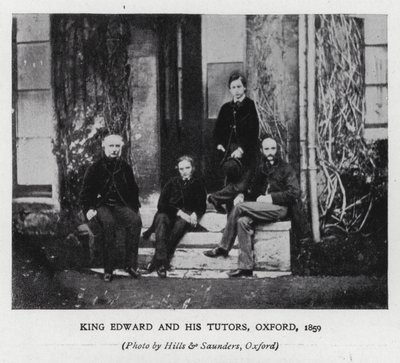 Koning Edward VII en zijn leraren aan de Universiteit van Oxford door Hills and Saunders