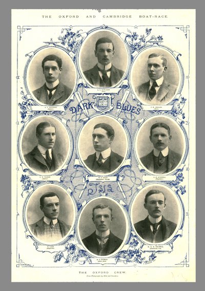 De Oxford-ploeg, Oxford en Cambridge Boat Race, 1898 door Hills and Saunders
