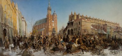 Kermis op het Grote Marktplein in Krakau door Hipolit Lipinski