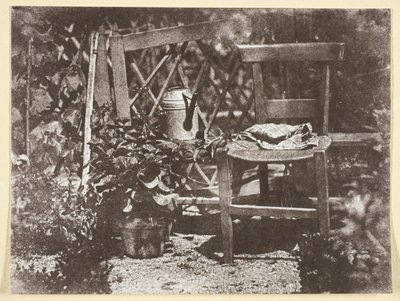 Stoel in een tuin door Hippolyte Bayard