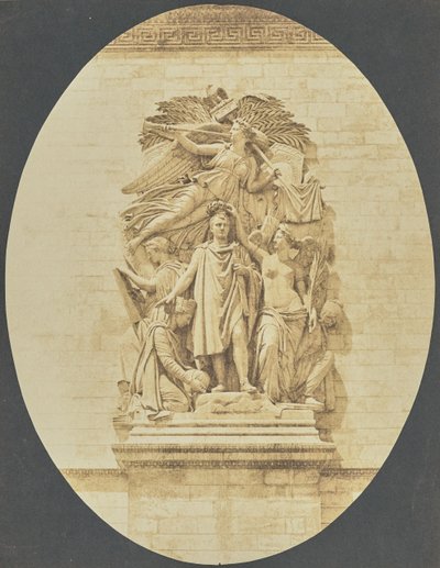 [Detail van "Le Triomphe de 1810," door Jean-Pierre Cortot, Arc de Triomphe]. door Hippolyte Bayard