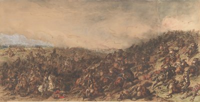 Slagveld Waterloo door Hippolyte Bellange