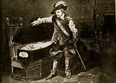 Cromwell bekijkt het lichaam van Karel I, illustratie uit 