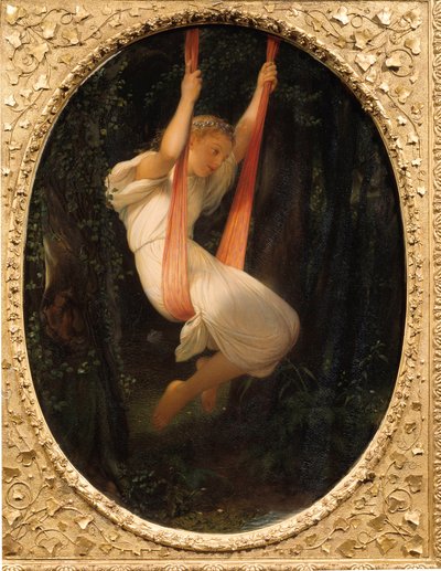 Jong meisje op de schommel door Hippolyte Delaroche