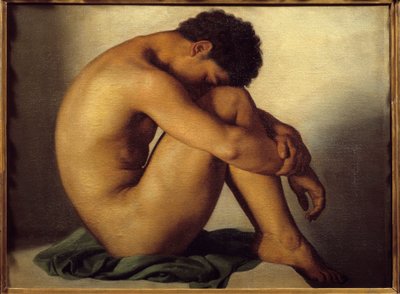 Studie van een jonge naakte man door Hippolyte Flandrin