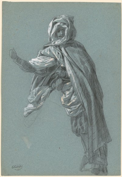 Een Arabische Ruiter op een Kameel door Hippolyte Lalaisse